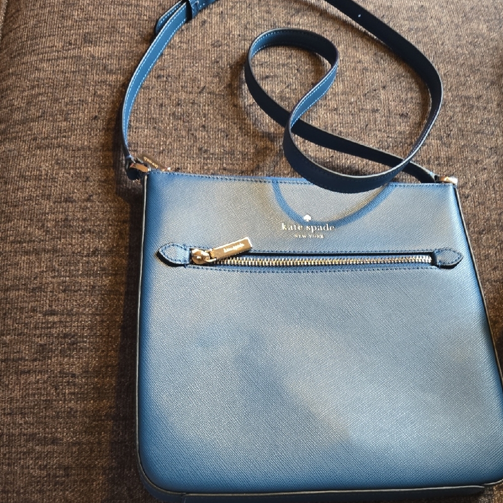 Kate Spade Sadie North South Crossbody Sapphire Blue Leather